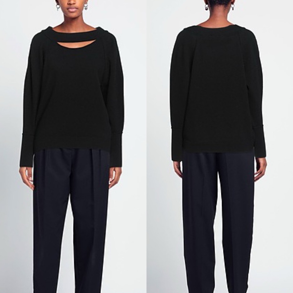 Dorothee Schumacher SIZE 3 wool and cashmere blend cutout black sweater